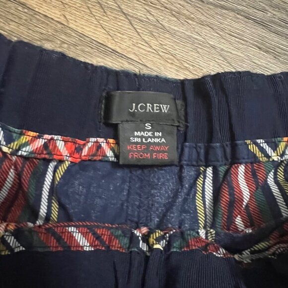 J. Crew Cotton Poplin Long-sleeve Pajama Set in Stewart Tartan Blue Red Sz Small - Picture 7 of 8